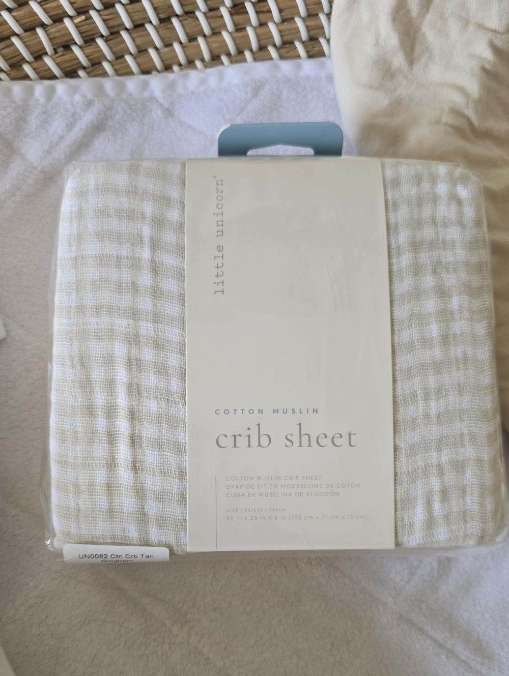 Cotton Muslin Crib Sheet — Tan